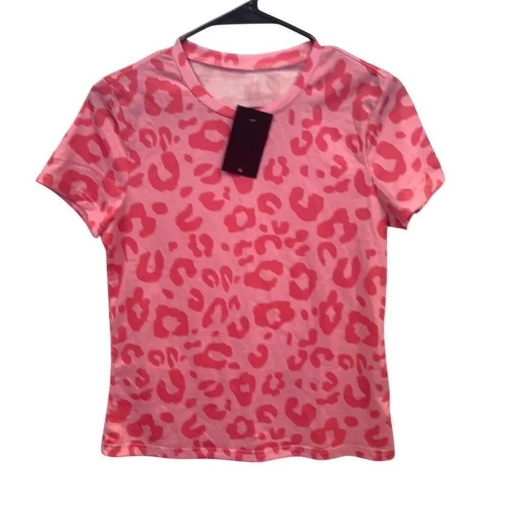 Pink Cheetah Patterned T-Shirt - Picture 2 of 6